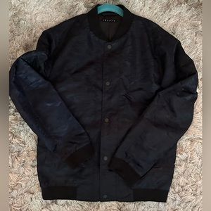 Theory Men’s Small Blue Camouflage Jacket. Snap Up.